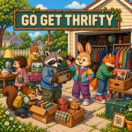 Go Get Thrifty mascots finding treasures